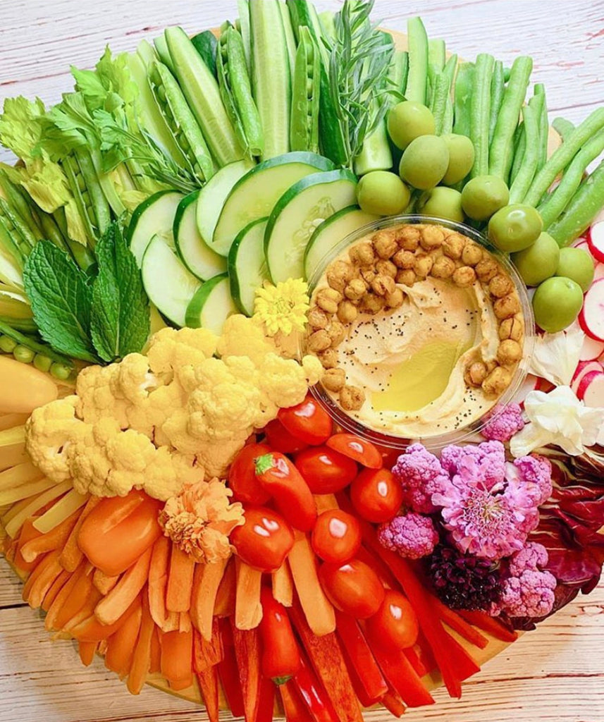 Farmers Market Crudité and Hummus Board