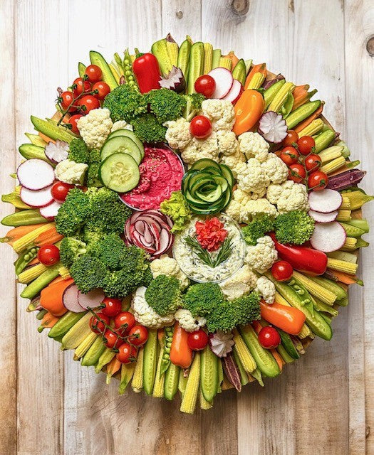 Farmers Market Crudité and Hummus Board